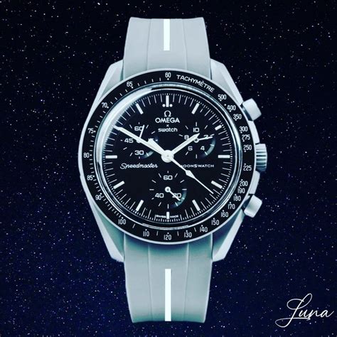 omega speedmaster moonwatch black with grey strip